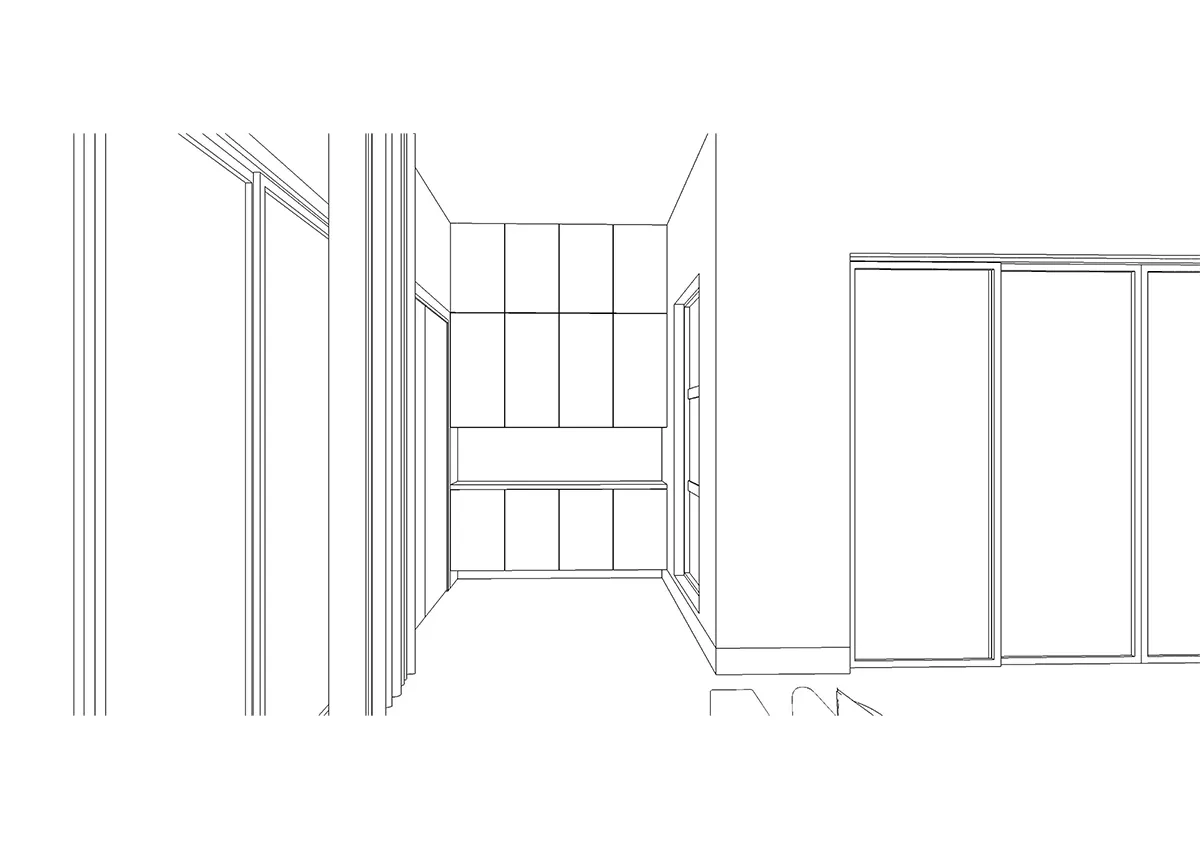 初期に描いたエントランスホールの3Dスケッチ